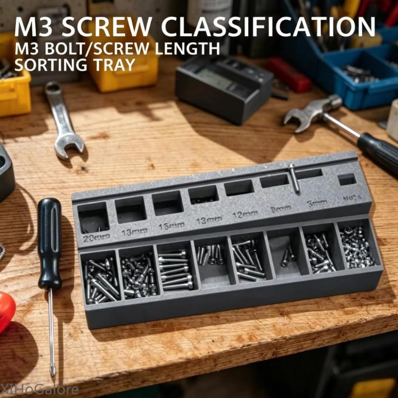 صينية فرز مسامير M3 مطبوعة ثلا - مراجعة Screw Organizer Kit وسعره