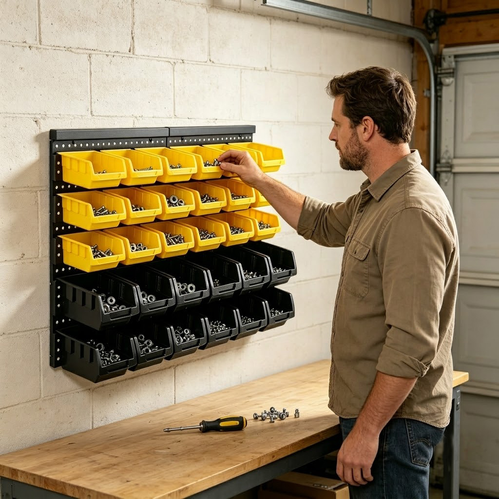 رف تنظيم وتخزين يثبت على الحائ - مراجعة Screw Organizer Kit وسعره