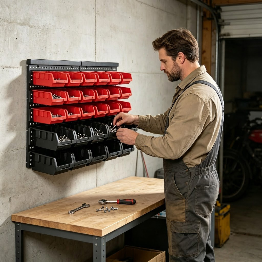 رف تنظيم وتخزين يثبت على الحائ - مراجعة Screw Organizer Kit وسعره